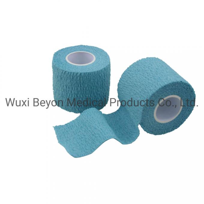 Light Blue Color Cotton Self-Adhesive Wrap