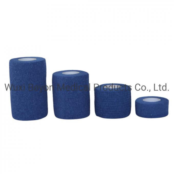 Navy Blue Color Cotton Self-Adherent Cohesive Self-Stick Wrap Bandage