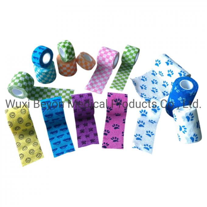 Printed Vet Pet Wrap Animal Cohesive Flexible Co-Flex Elastic Self-Adhesive Bandage