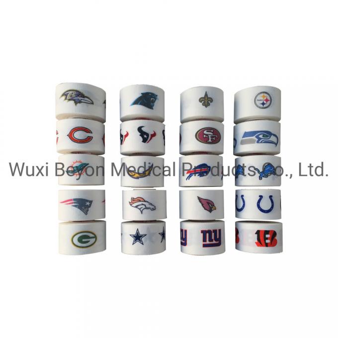 Custom Design OEM Logo Prints Printed Athletic Sports Cotton Adhesive Tape