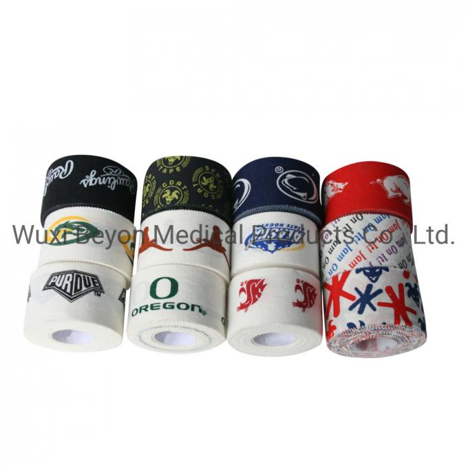 Custom Design OEM Logo Prints Printed Athletic Sports Cotton Adhesive Tape