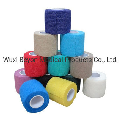 Pink Blue White Self Adhesive Bandage Wrap Latex-Free Non Woven Cohesive Flexible