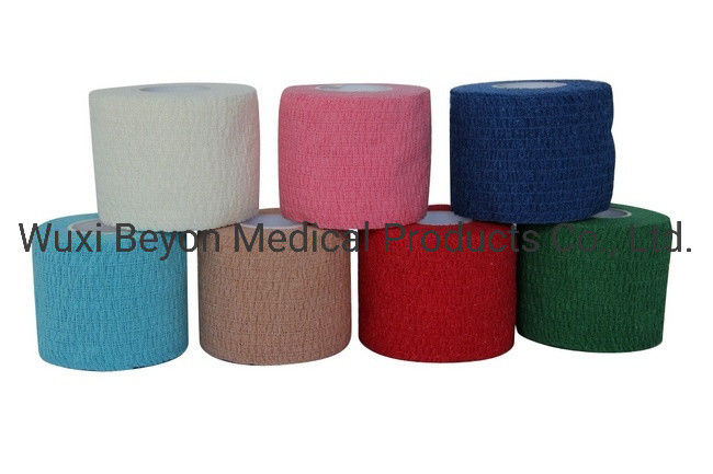 Latex Free Cotton Cohesive Bandage Light Navy Blue Grey Cohesive Tape Elastic Flexible