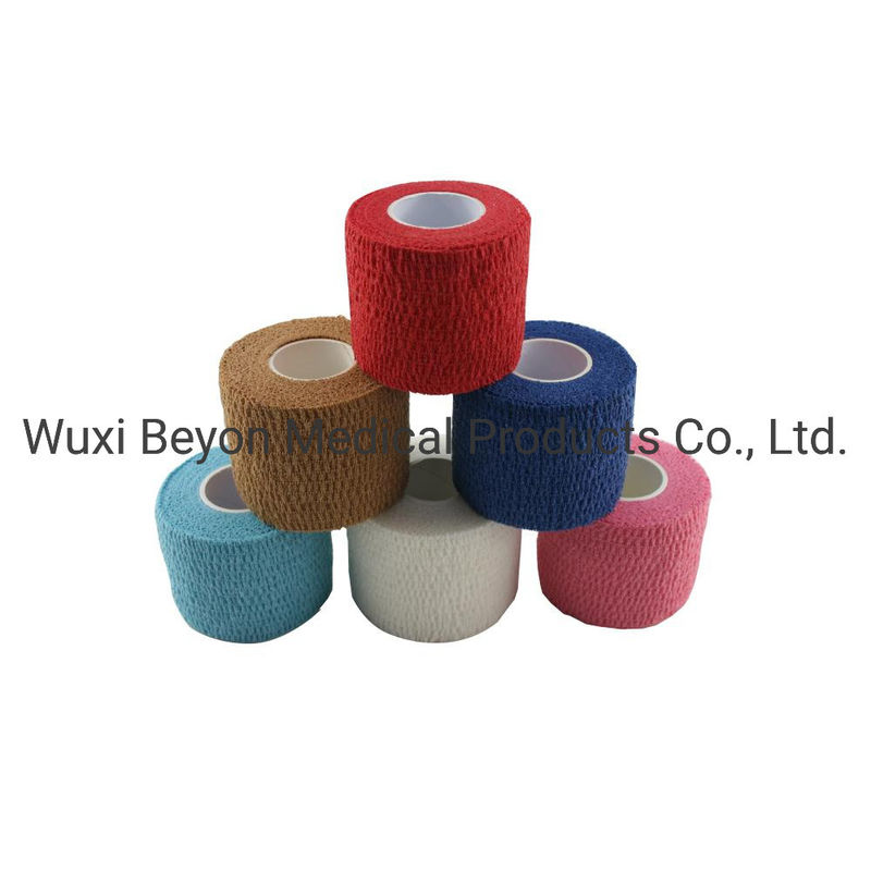 Latex Free Cotton Cohesive Bandage Light Navy Blue Grey Cohesive Tape Elastic Flexible