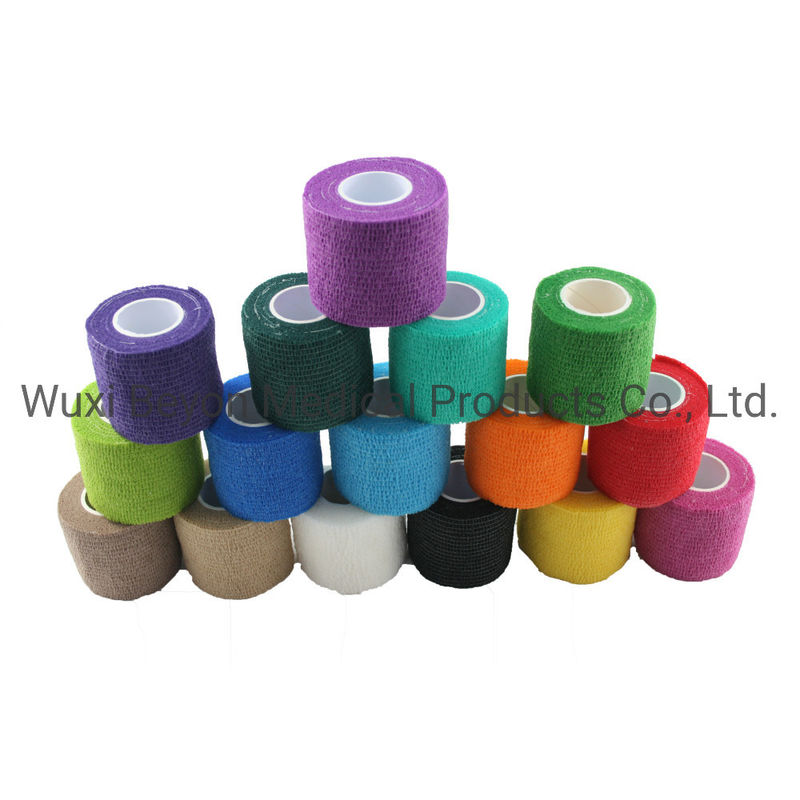 Bare Medical Non Woven Cohesive Bandage Self Adhesive Wrap Elastic OEM Multi Color