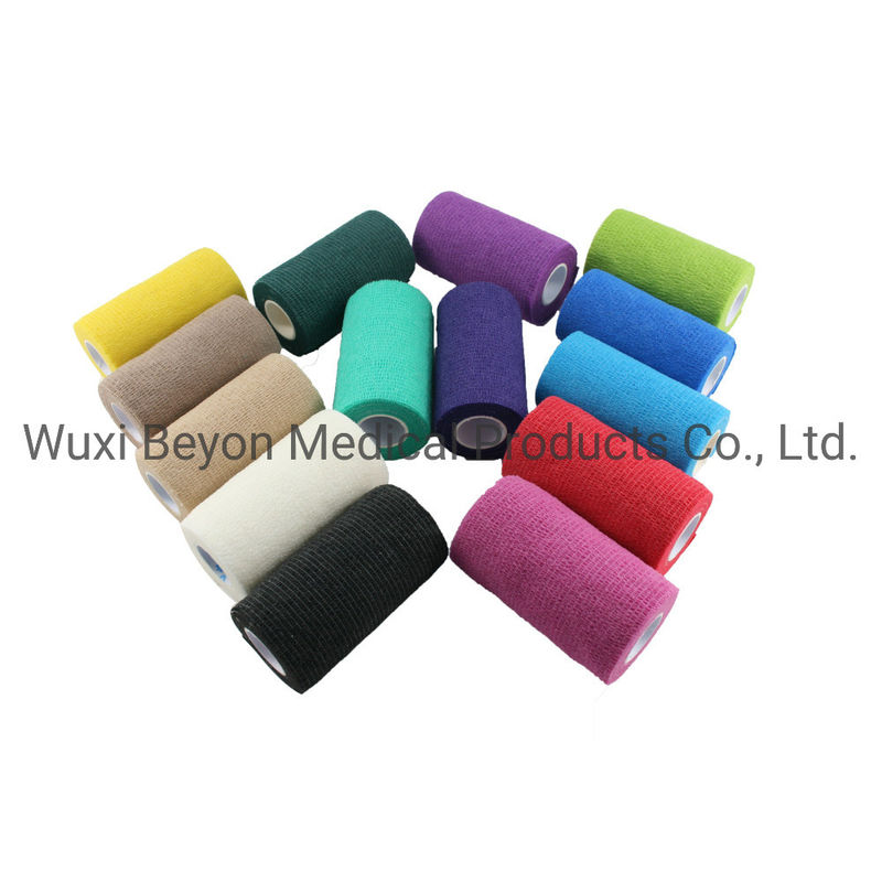 Bare Medical Non Woven Cohesive Bandage Self Adhesive Wrap Elastic OEM Multi Color