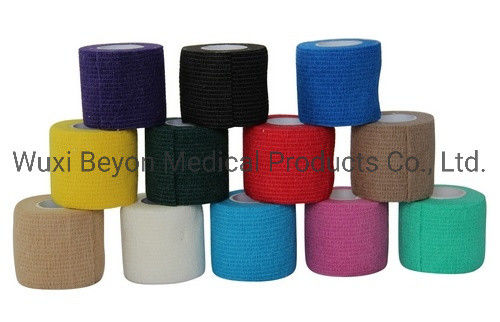 Pink Cohesive Tape Medical Non Woven Cohesive Bandag Coflex Vet Wrap 10cm