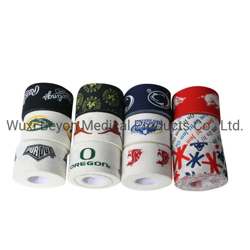 Athletic Sports Cotton Adhesive Tape Custom Design OEM Logo Prints