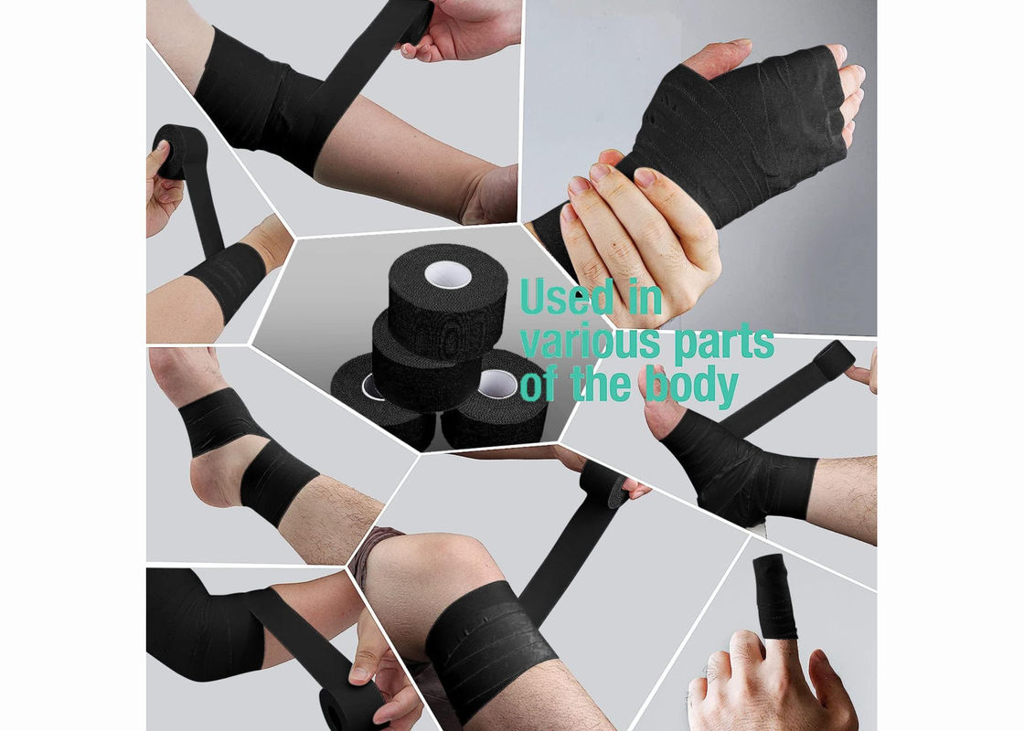 38mm  Cotton Sports Tape Black Color Cotton Training Athletic Tape For Joints Protection
